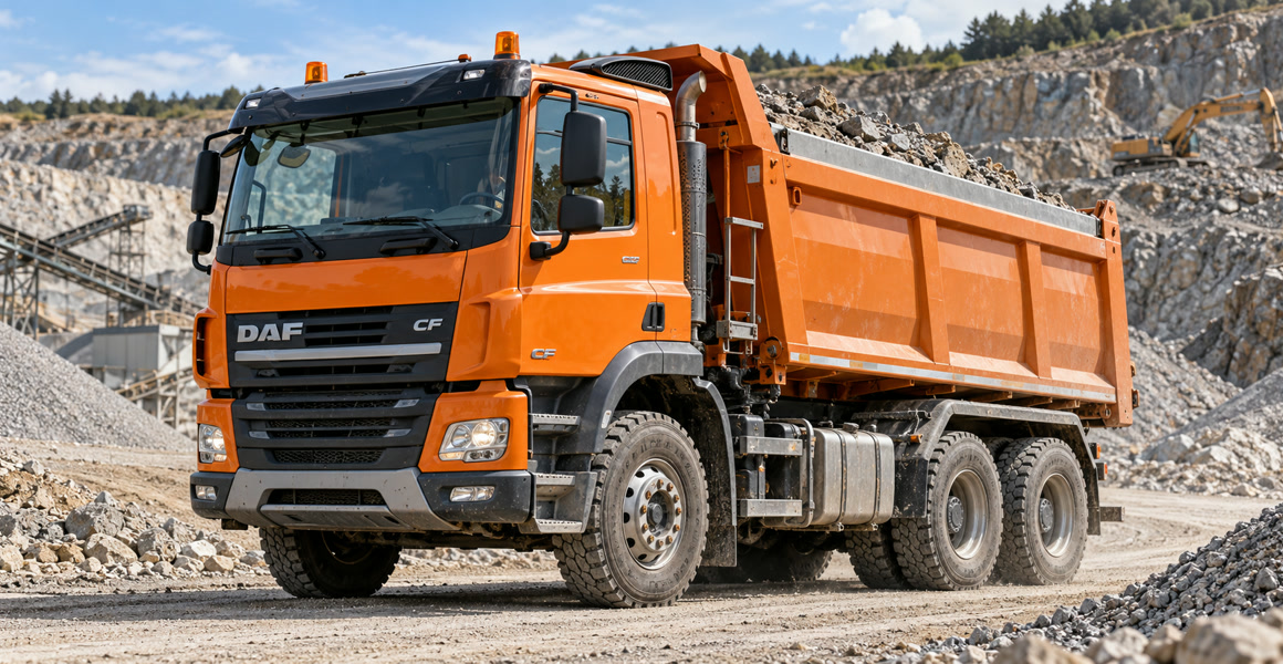 Самосвал DAF CF 6×4 на территории карьера